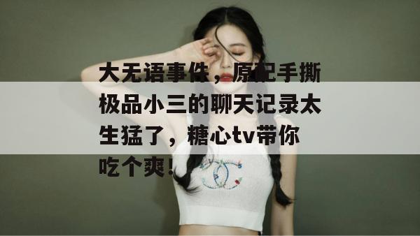 大无语事件，原配手撕极品小三的聊天记录太生猛了，糖心tv带你吃个爽！